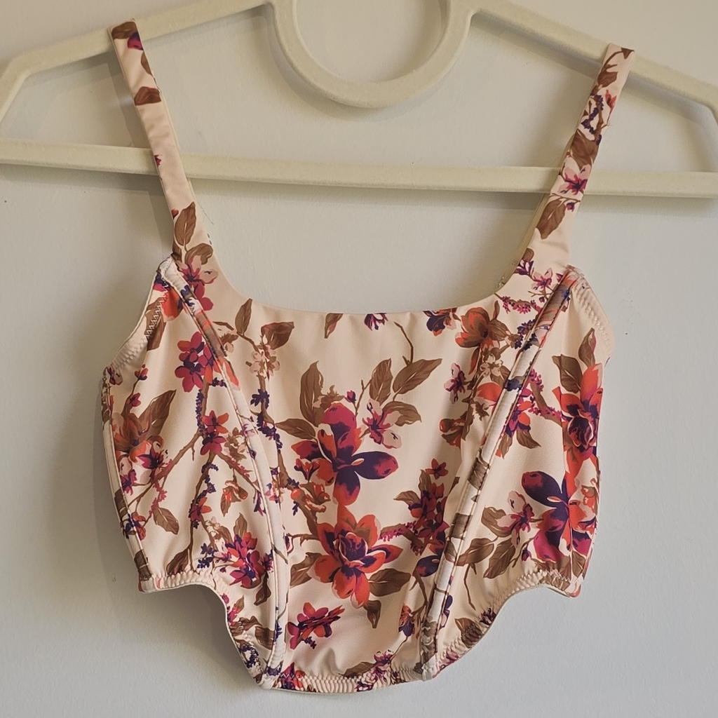 Forever 21 Floral Bodice Crop Top Size S